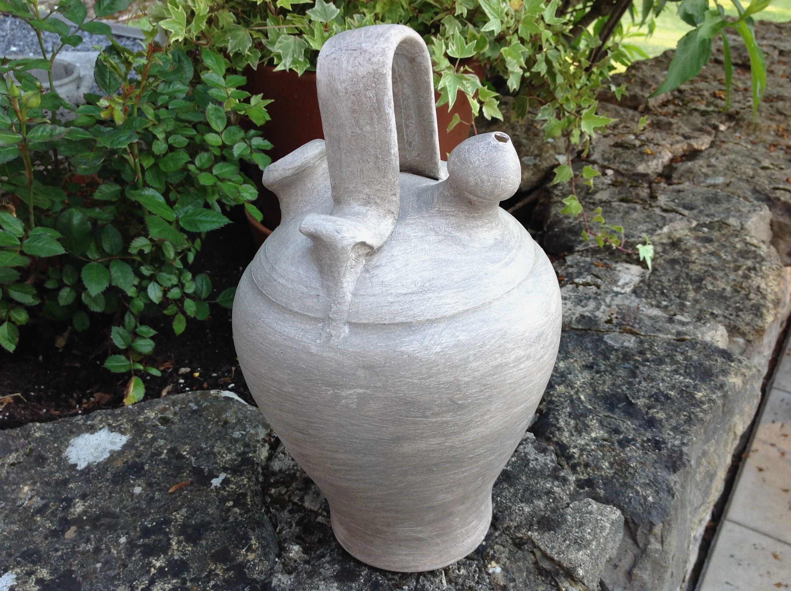 Old painted terracotta gargolet 60s-70s