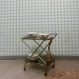 Desserte vintage laiton et verre