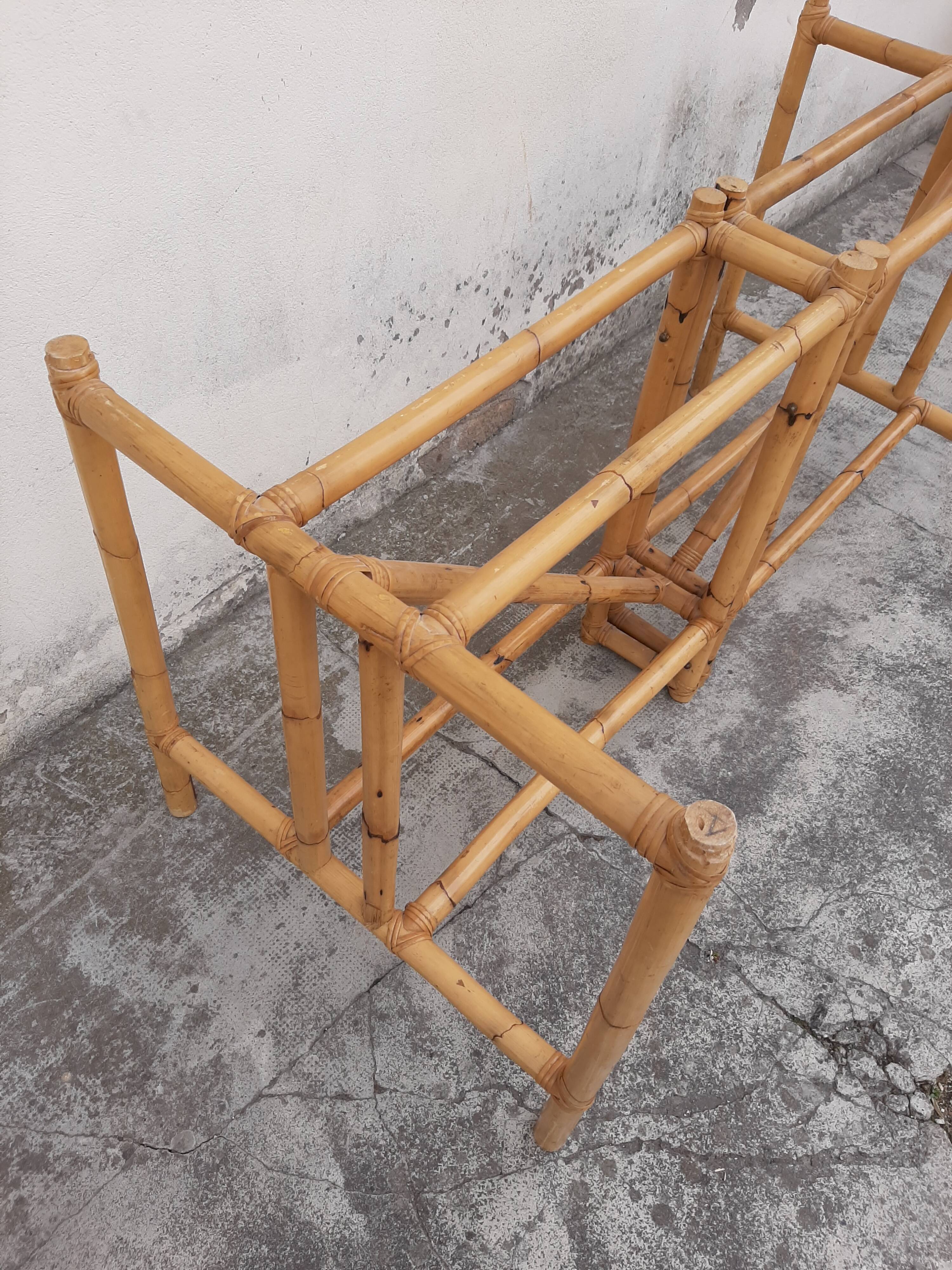 Table de salle à manger en rotin années 50