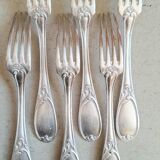 Set of 6 silver-plated dessert forks