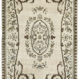 Handmade contemporary turkish 1970s 164 cm x 281 cm grey carpet