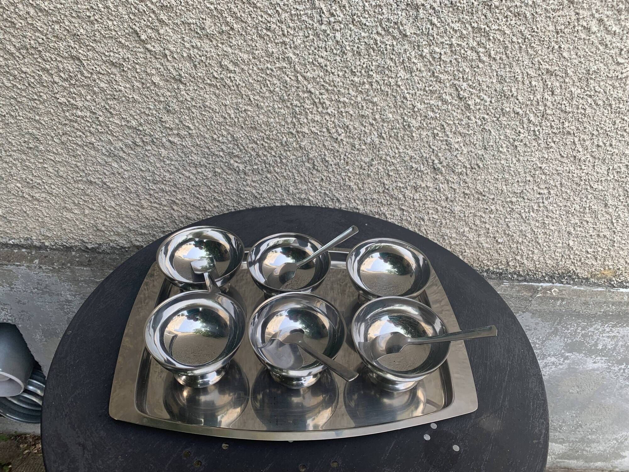Ice set consisting of a tray, 6 ice cream cups and 4 spoons Quist edelstahl 18/8