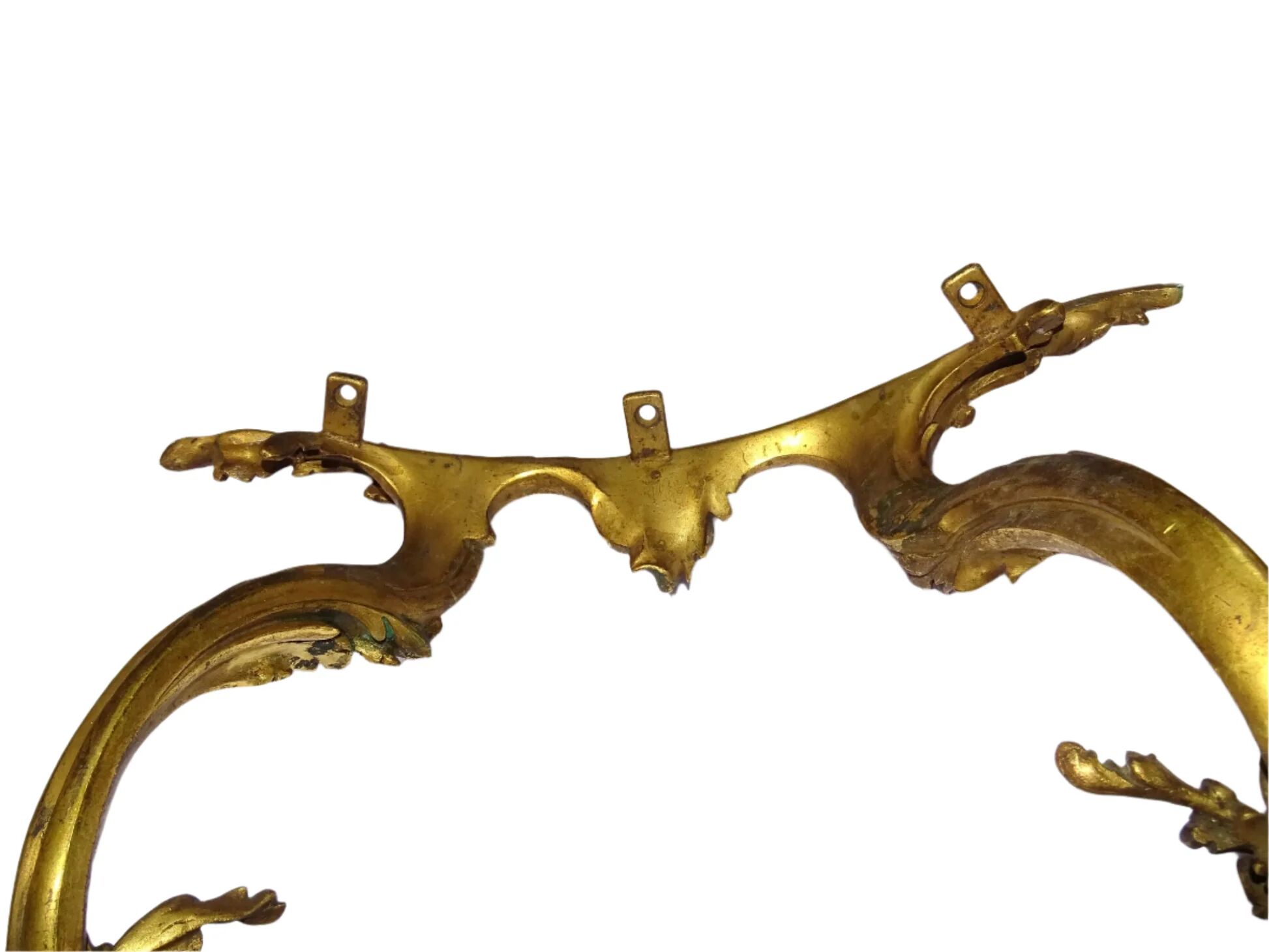 Paire de frontons anciens français en bronze doré