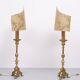 Large 18th century Dutch Brass altar candlesticks Floor lamps .