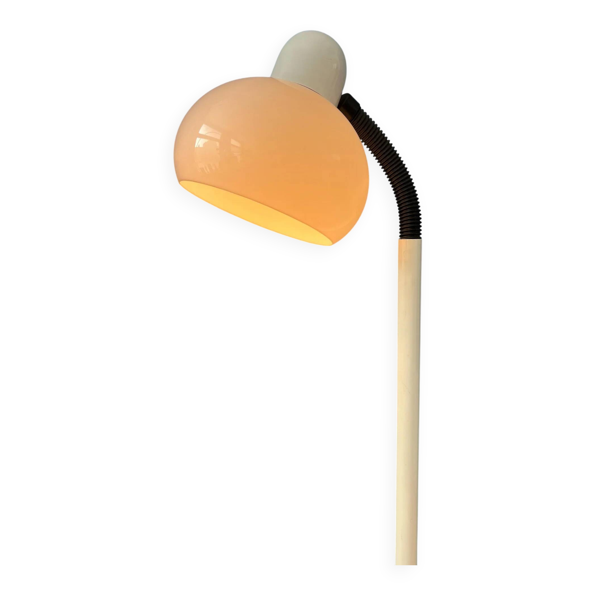 White mid-century space age mushroom floor lamp by Hala Zeist