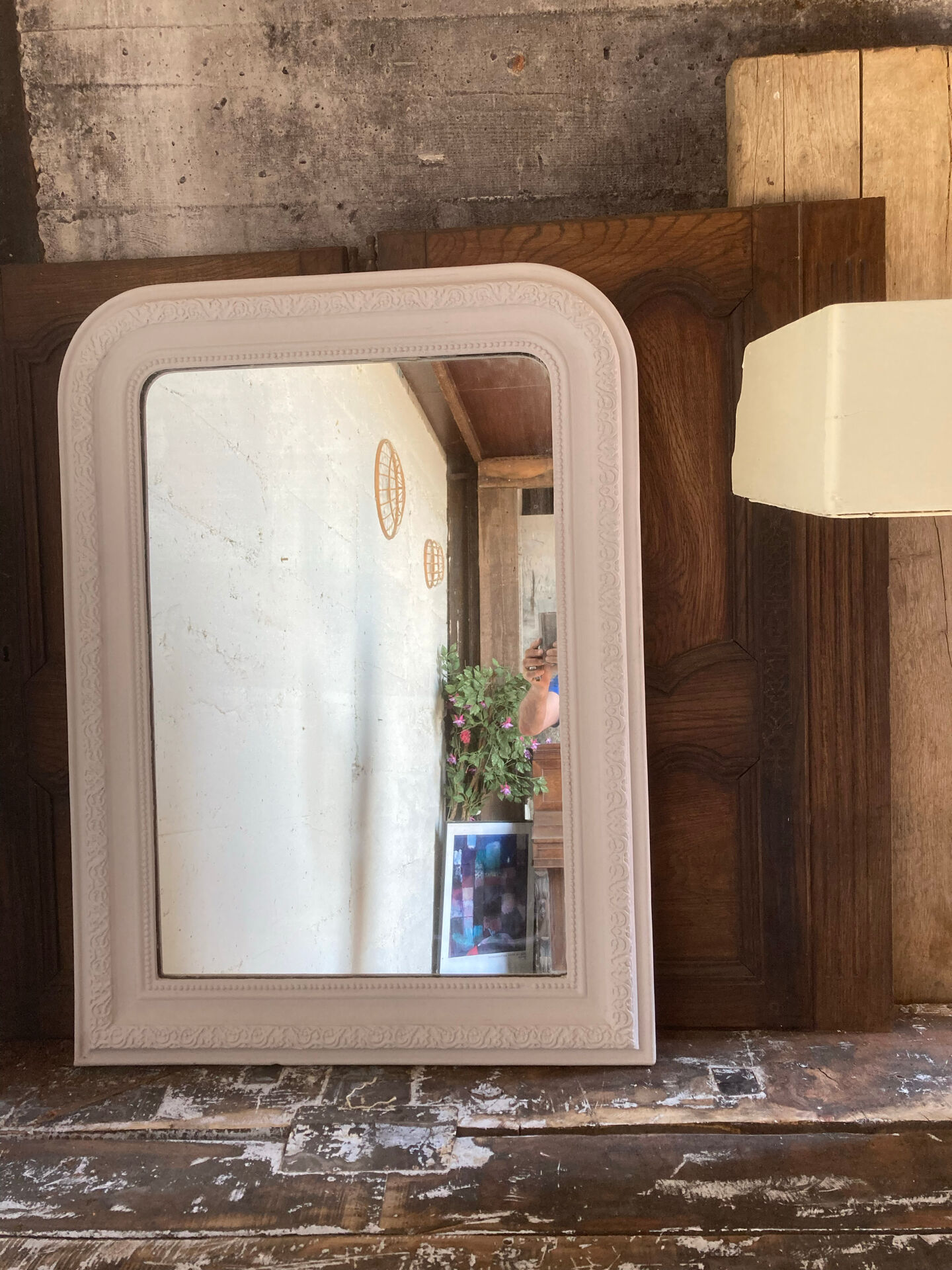 Louis Philippe mirror, 19th century, beige patina.