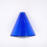 Cobalt blue glass spinning top vase - Salviati Murano