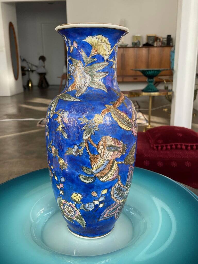 Vintage Chinese Blue Porcelain Vase
