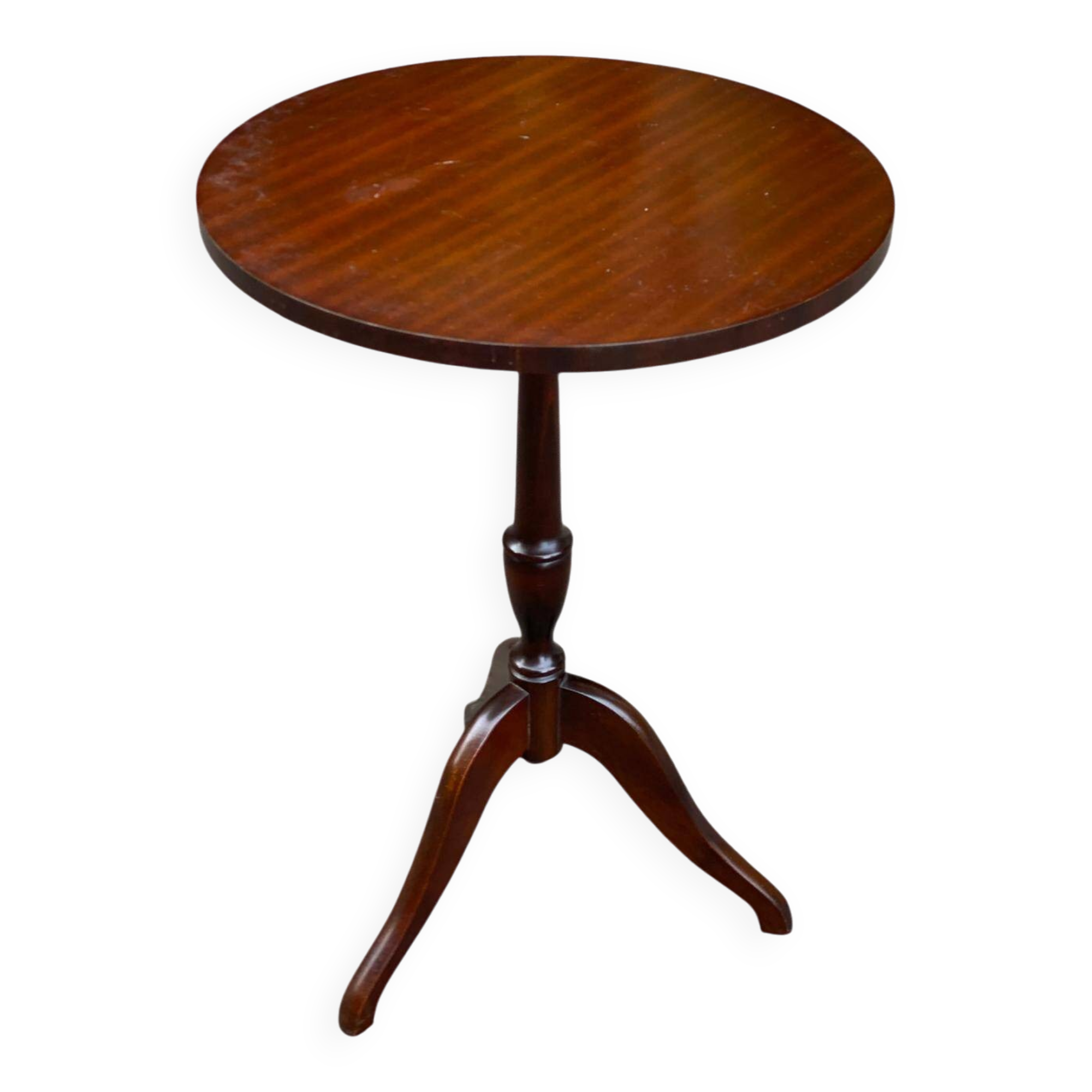 Solid walnut wood tripod side table