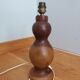 Handmade turned wooden foot lamp