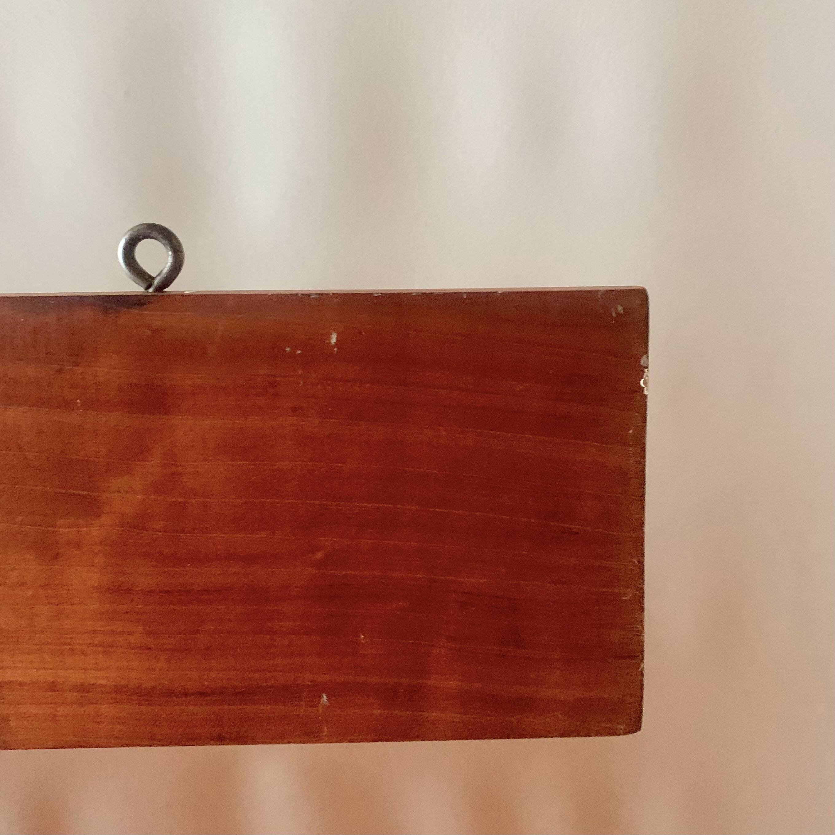 Vintage wooden wall coat rack - 6 double hooks