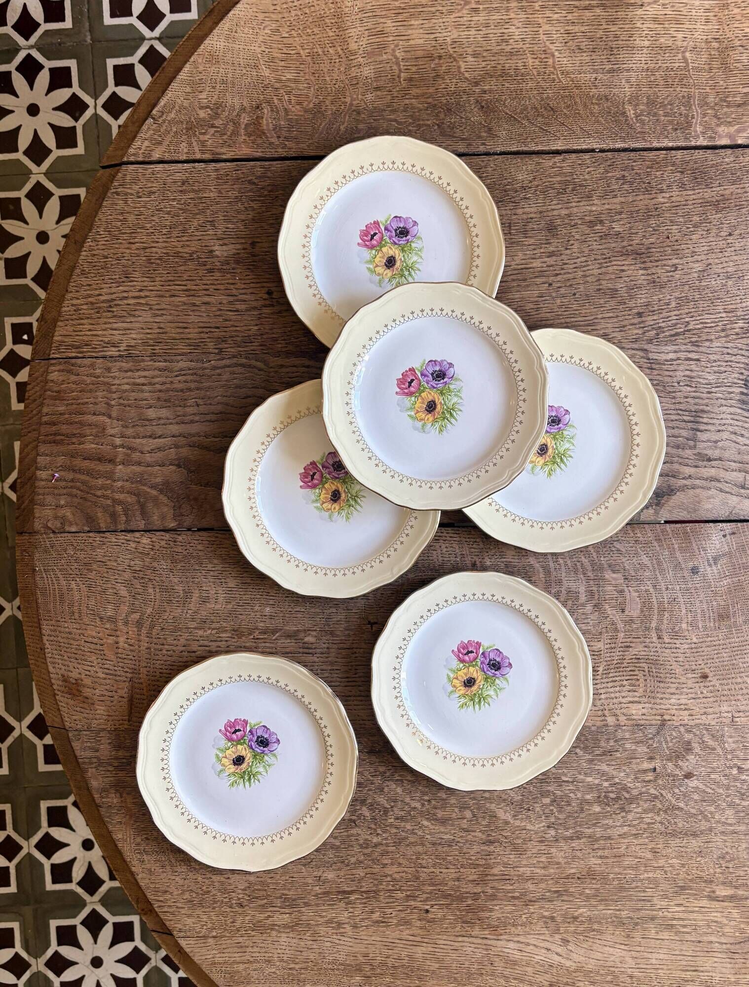 Set of 6 vintage dessert plates model Coopélia - L'Amandinoise