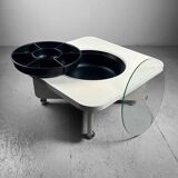 Table basse avec plateau à goûter rotatif, années 70, Allemagne