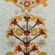 Polish wool wall tapestry with floral decor, 70s