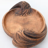 Carved wooden top signed Y. The Meur