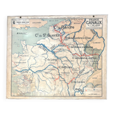 Ancienne carte scolaire Vidal Lablache 6, Mézières, T36, 1910 France Canaux