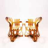 Chaises Cross Check en bois courbé et table à manger Face Off Frank Gehry pour Knoll Inc.