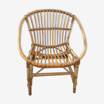 Fauteuil corbeille en rotin