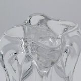 Art Vannes France - Large Sculptural Free-Form Vase - Solid Crystal 1950