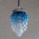 Suspension old cluster in translucent blue and white glass
