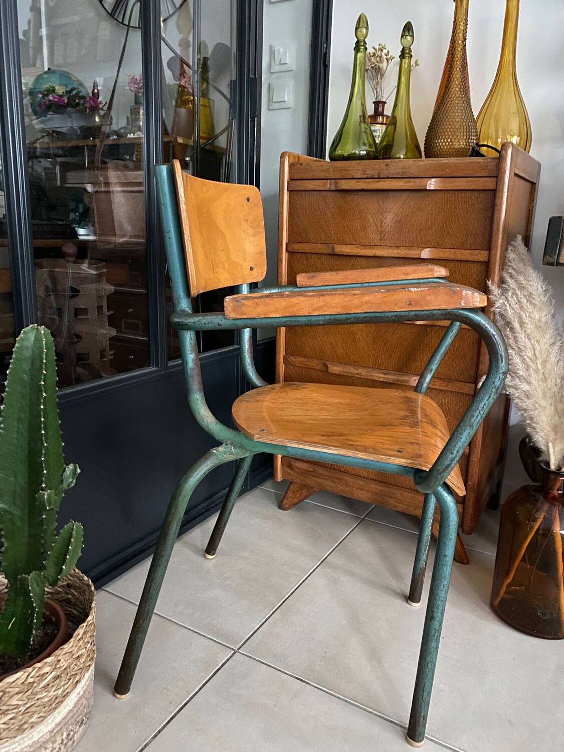 Vintage schoolmaster armchair