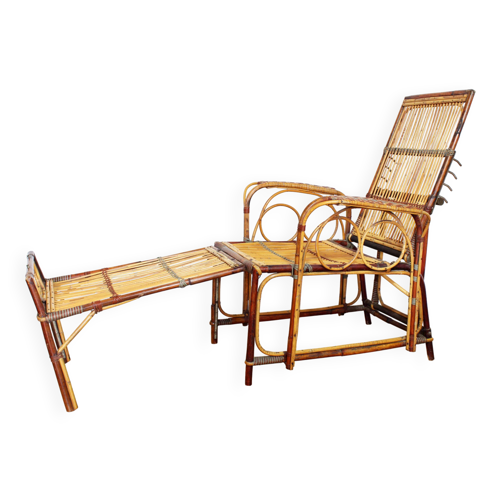 Fauteuil relax en rotin, Bauhaus 1930