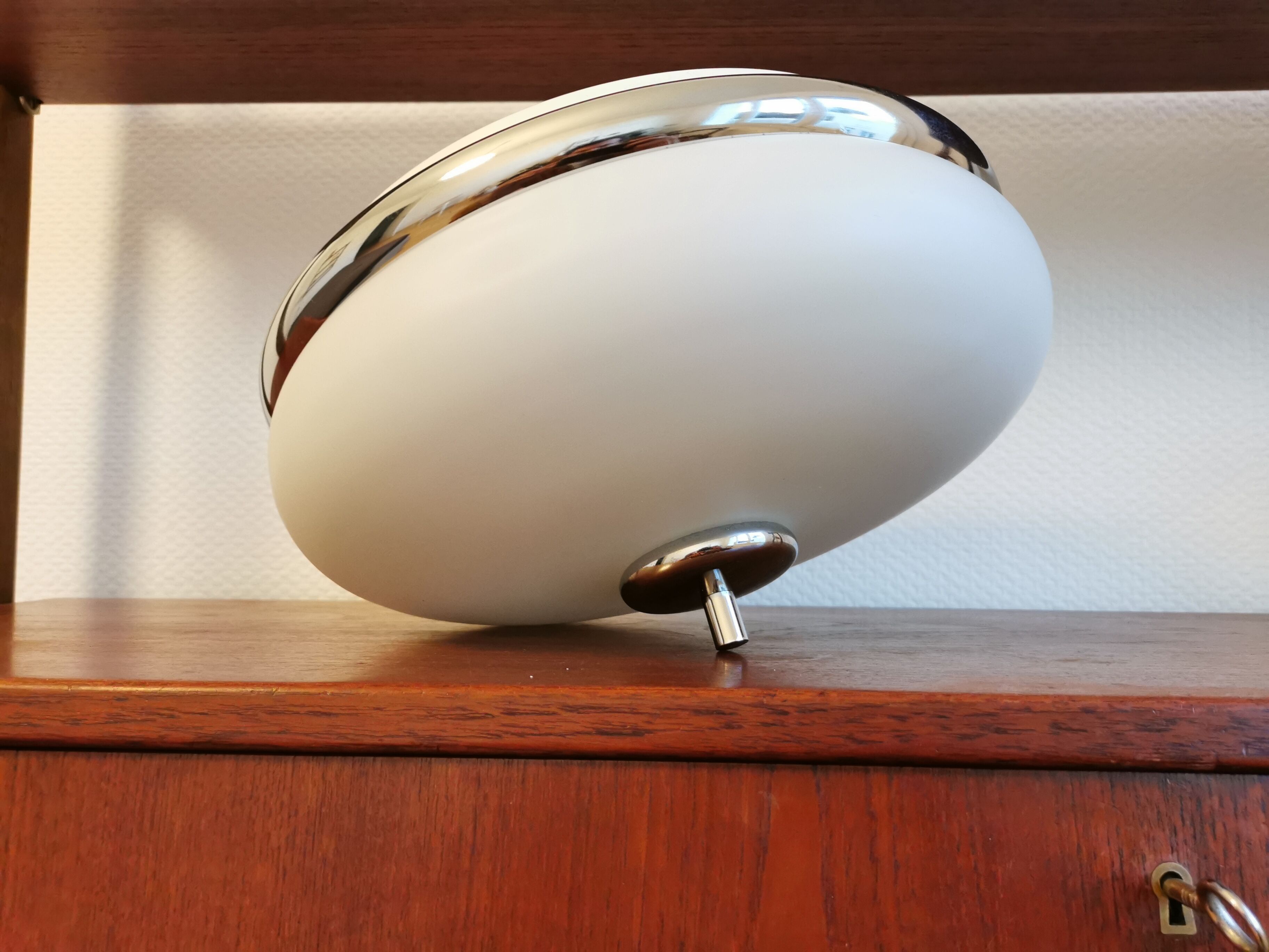 Vintage ceiling lamp in opaline design 70