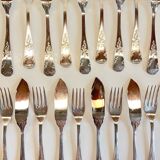 PLATIL 12 Couverts à Poisson  Métal Argenté