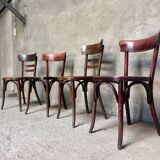 Set of 4 Fischel bistro chairs crocodile model 1930