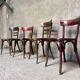 Set of 4 Fischel bistro chairs crocodile model 1930