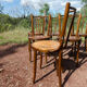 Lot of 8 Art Deco bistro chairs seated screen-printed