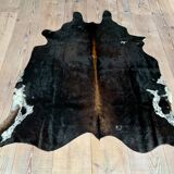 Black cowhide carpet