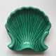 Emerald green ceramic seashell trinket dish