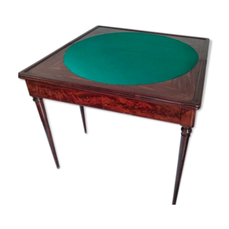 Rectangular mahogany bridge table and mahogany veneer