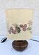 Vintage bedside lamp 60s 70s wooden base dried flower lampshade