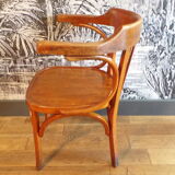 Baumann armchair old curved wood