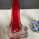 Pair of vintage Muarno glass paste soliflore vases