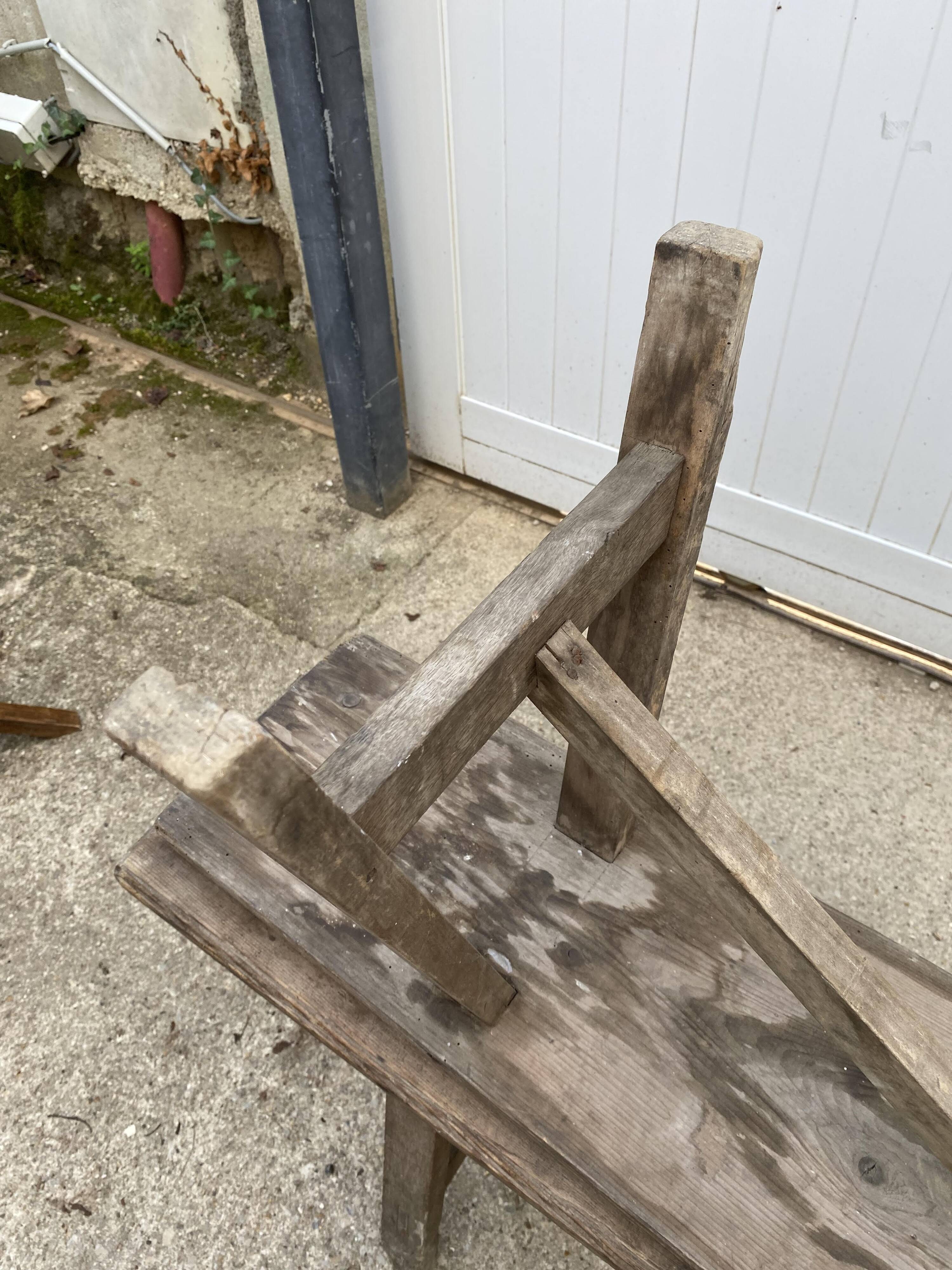 Pair of solid wood farmhouse benches 220cm for rustic farmhouse table.