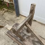 Pair of solid wood farmhouse benches 220cm for rustic farmhouse table.