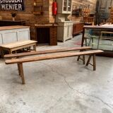 Pair of oak farm benches