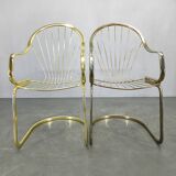 Set of 5 Gastone Rinaldi Brass Dining Chairs for Rima, Italy 1970s