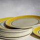 Ten dessert plates faience from gien creation primefleur, vintage "caroline" service