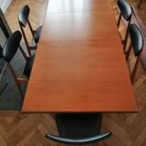 Teak table and 6 chairs, Scandinavian type, 1965