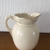 Pitcher / jug / ceramic pitcher with handle and gilding