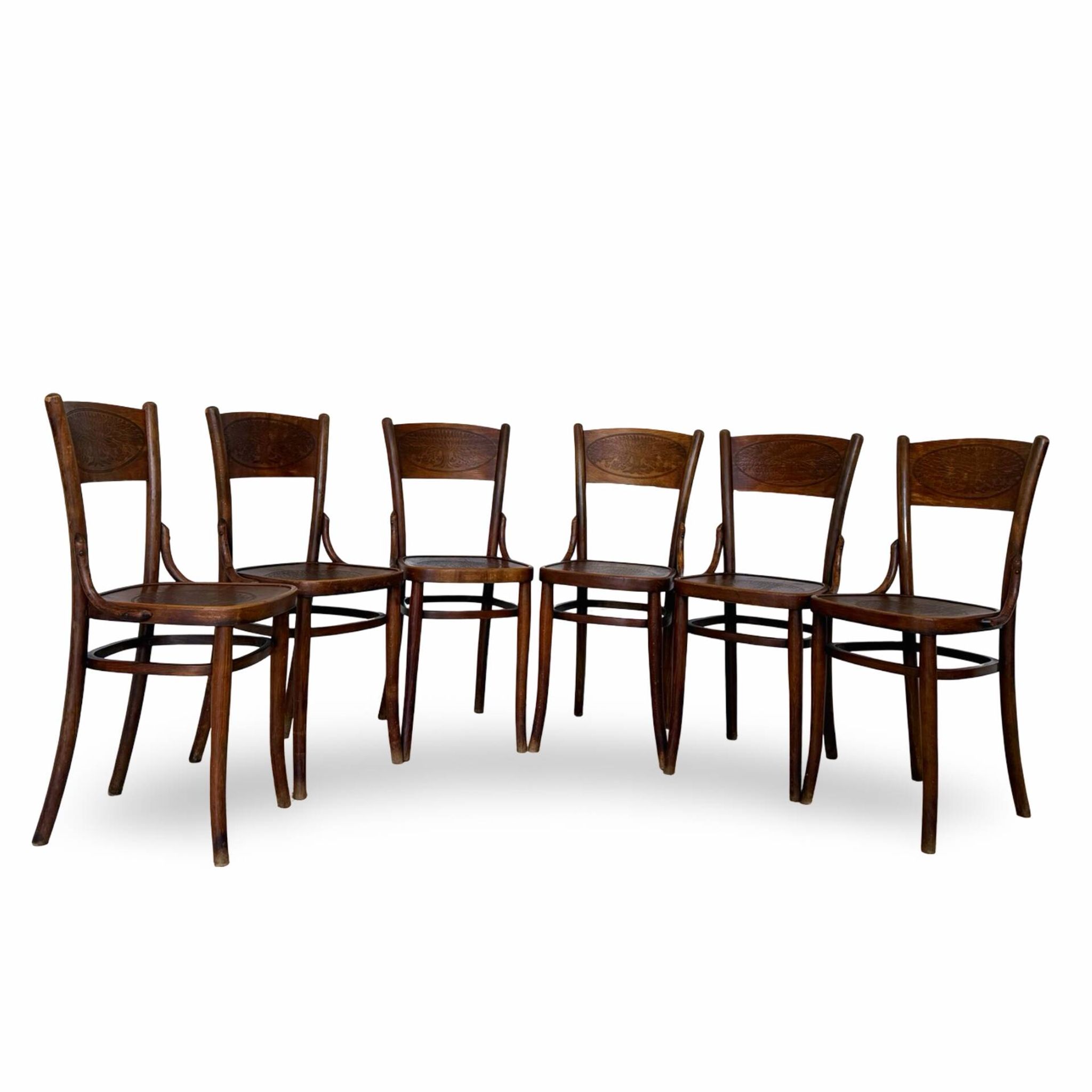 Set of six Authentic antique bentwood chairs, Antonio Volpe