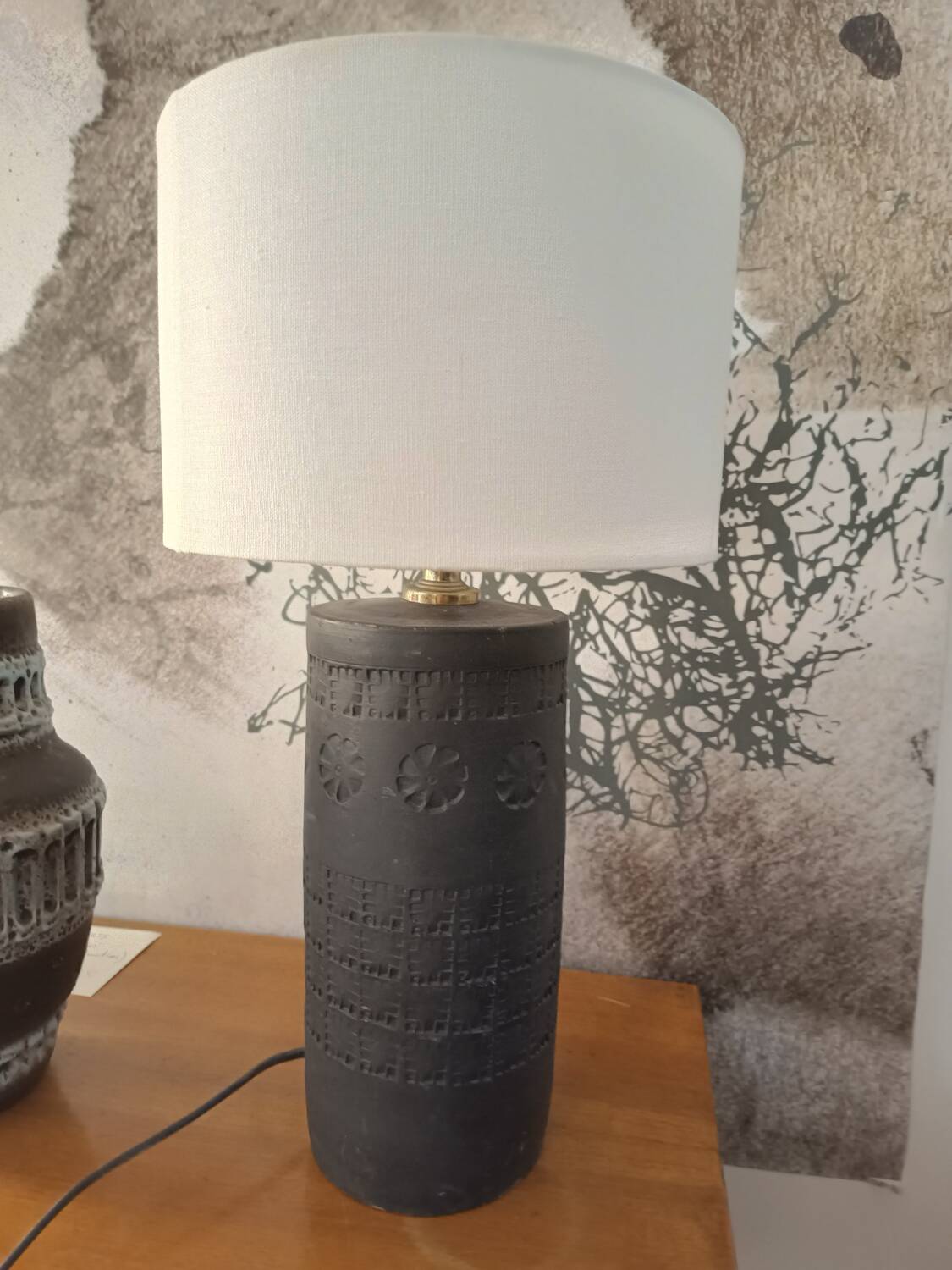 Vintage Ceramic Terracotta Lamp – Aldo Londi for Bitossi, Italy