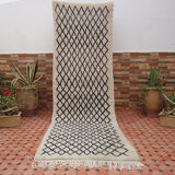 Beni Ouarain carpet hallway 100% Moroccan wool 300 x 95cm