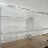 David Lange rolling side table in Plexiglas