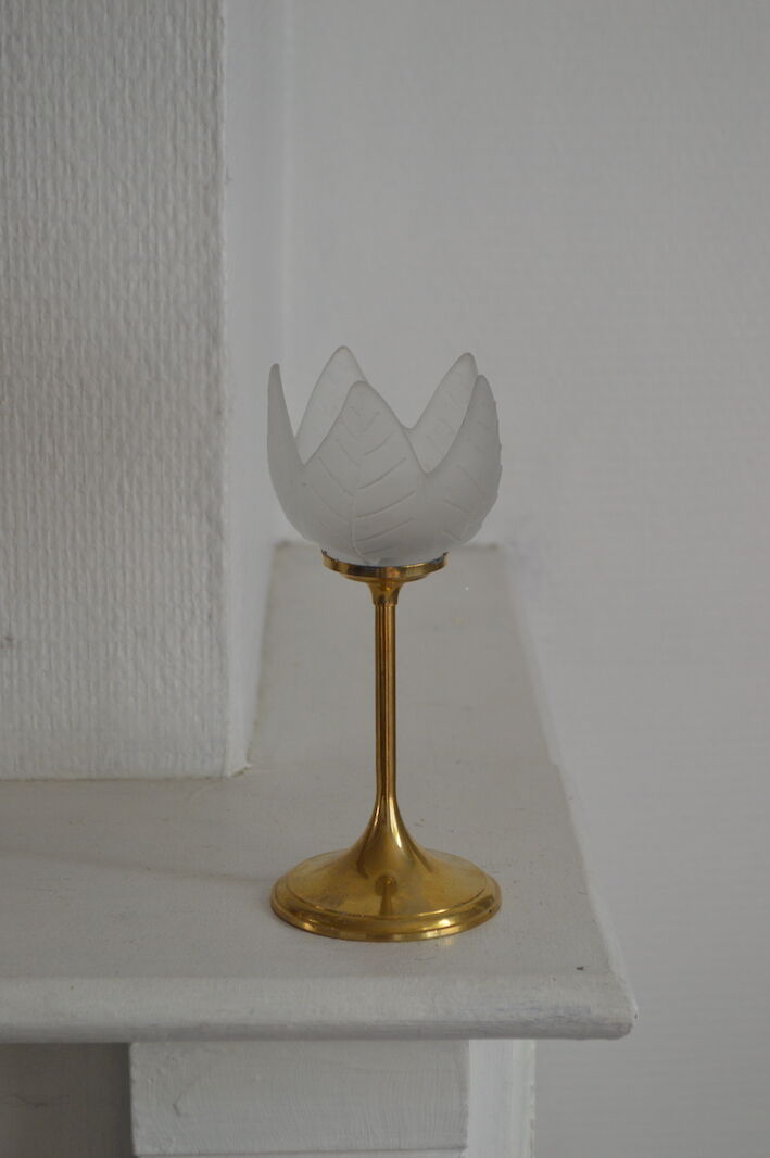 Brass flower candle holder