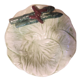 Slip cabbage leaf and asparagus